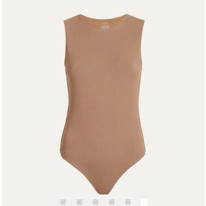 Nuuds Ribbed Crew Tank Bodysuit Cinnamon - Medium